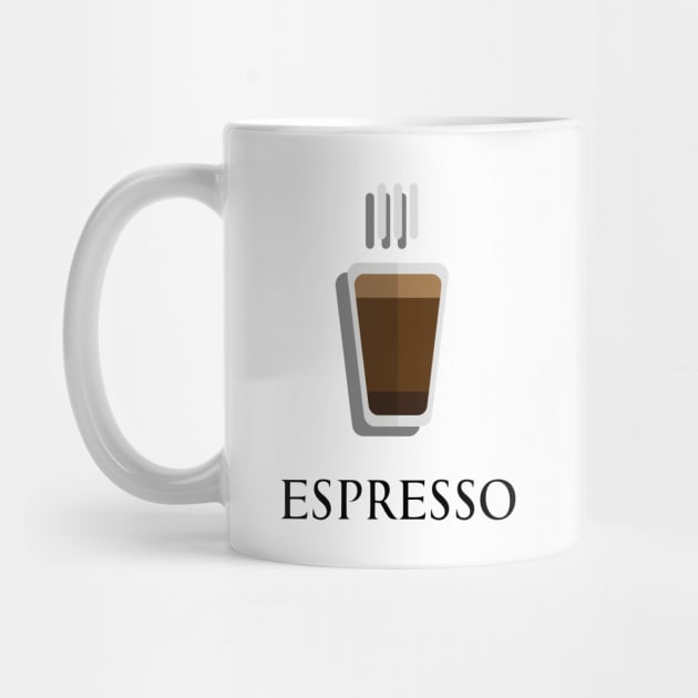 Hot Espresso shot coffee front view in flat design style by FOGSJ